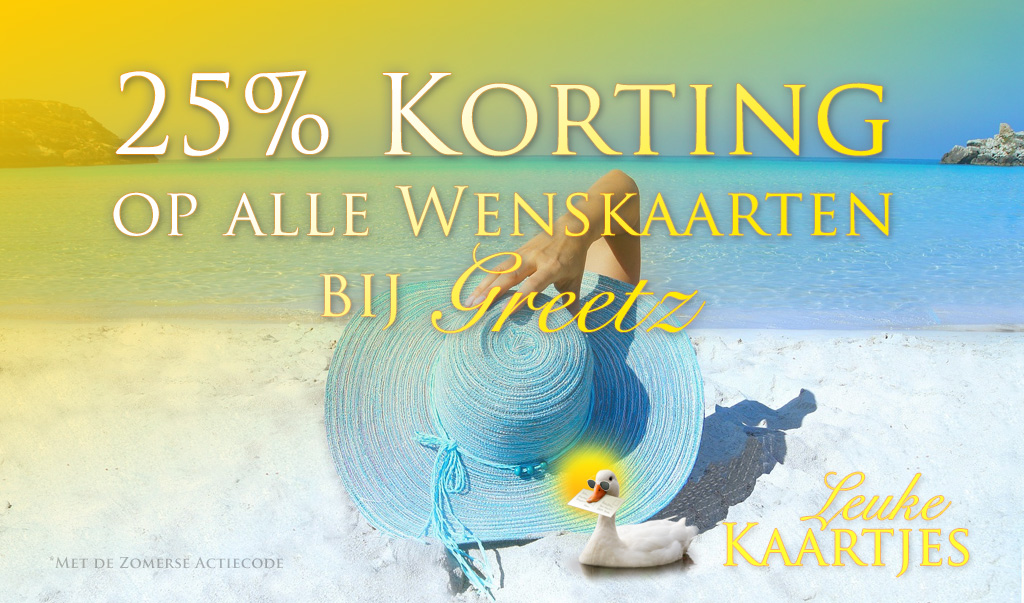 Zomerkorting! 25% Korting op alle Wenskaarten