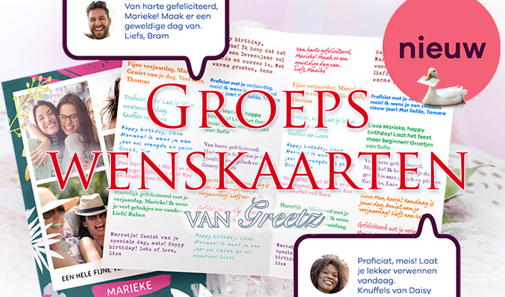 Groepswenskaarten - Stuur met z'n allen een kaartje!